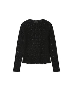 GRACE & MILA | Shady Long Sleeve Lace Top | Black - LONDØNWORKS