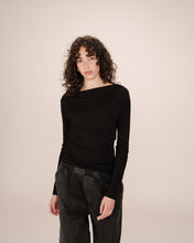 Load image into Gallery viewer, GRACE &amp; MILA | Sioux Long Sleeve Draped Top | Black - LONDØNWORKS