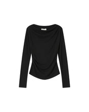 Load image into Gallery viewer, GRACE &amp; MILA | Sioux Long Sleeve Draped Top | Black - LONDØNWORKS