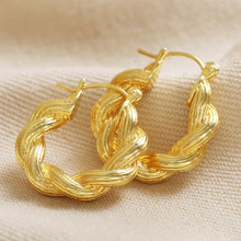 Load image into Gallery viewer, LISA ANGEL | Chunky Twisted Rope Hoop Earrings | Gold - LONDØNWORKS
