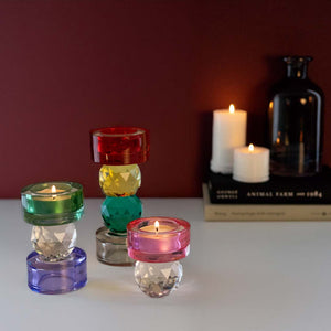 WD LIFESTYLE | Diamond Effect Candle Holder | Large - LONDØNWORKS
