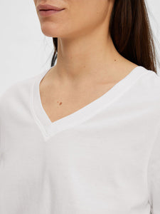 SELECTED FEMME | Classic Organic Cotton T-Shirt | Bright White - LONDØNWORKS