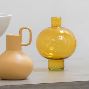 URBAN NATURE CULTURE | Vase Recycled Glass Round | Yellow - LONDØNWORKS