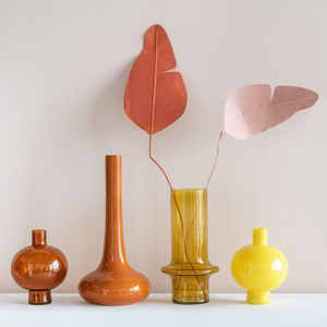 URBAN NATURE CULTURE | Vase Recycled Glass Round | Golden Oak - LONDØNWORKS