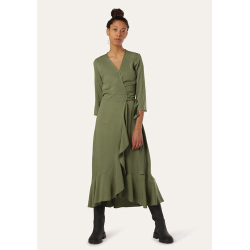 AMERICANDREAMS | Wrap Dress | Army Green - LONDØNWORKS