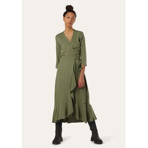 AMERICANDREAMS | Wrap Dress | Army Green - LONDØNWORKS