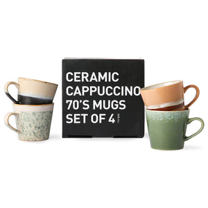 HK LIVING | Ceramic Cappuccino Mugs Set of 4 | Virgo - LONDØNWORKS