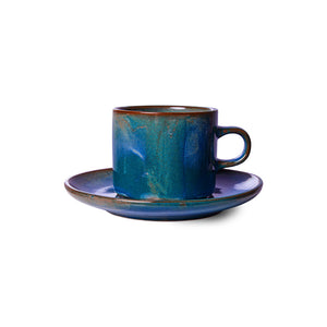 HK LIVING | Chef Ceramics Cup & Saucer | Rustic Blue - LONDØNWORKS