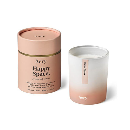 AERY | Happy Space Scented Candle | Rose Geranium & Amber - LONDØNWORKS