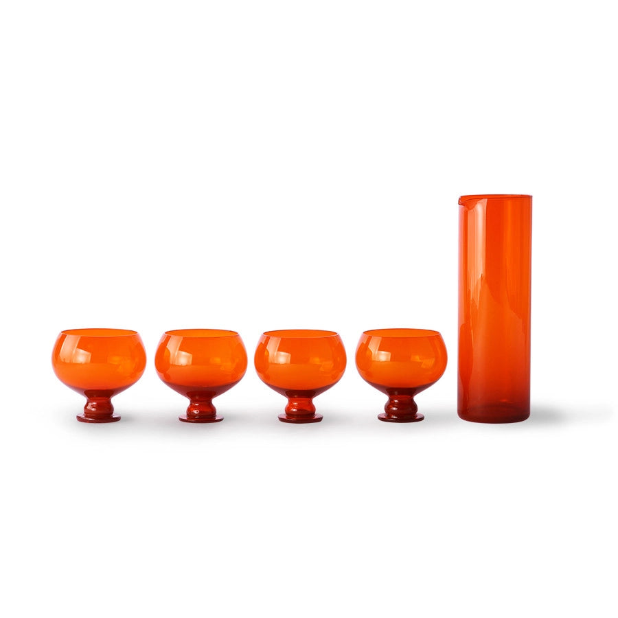 HK LIVING | Funky Glassware Set | Orange - LONDØNWORKS