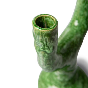 HK LIVING | Ceramic Candle Holder L | Reactive Green - LONDØNWORKS