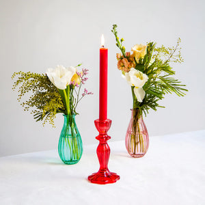 TALKING TABLES | Glass Candle Holder | Red - LONDØNWORKS