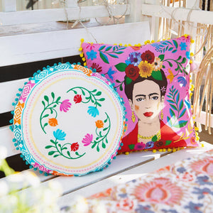 TALKING TABLES | Tassel Frida Kahlo Cushion | Pink - LONDØNWORKS