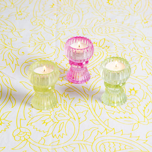 TALKING TABLES | Glass Candle Holder Small | Pink - LONDØNWORKS
