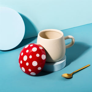 S & B | Mushroom Mug with Lid | Red - LONDØNWORKS