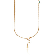 Load image into Gallery viewer, SCREAM PRETTY | Cleopatra Green Baguette Chain Necklace | Silver Plated - LONDØNWORKS