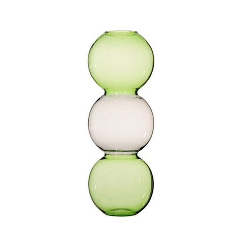 S & B | Triple Bubble Vase Glass | Grey & Olive - LONDØNWORKS