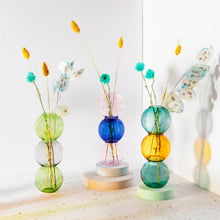 Load image into Gallery viewer, S &amp; B | Triple Bubble Vase Glass | Blue &amp; Pink - LONDØNWORKS