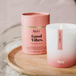 AERY | Good Vibes Scented Candle | Ginger, Rhubarb and Vanilla - LONDØNWORKS