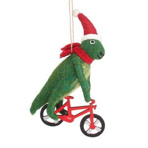 S & B | Felt Hanging Decoration | T-Rex On a Bicycle - LONDØNWORKS