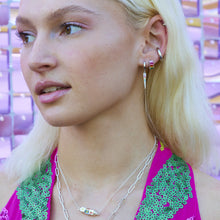 Load image into Gallery viewer, SCREAM PRETTY |  Rainbow Baguette Huggie Earrings - LONDØNWORKS