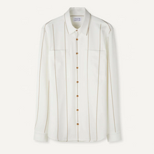 Load image into Gallery viewer, LIBERTINE LIBERTINE | Canyon Long Sleeve Shirt | White/ Khaki Stripe - LONDØNWORKS