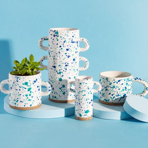 S & B | Splatterware Mug | Turquoise and Blue - LONDØNWORKS