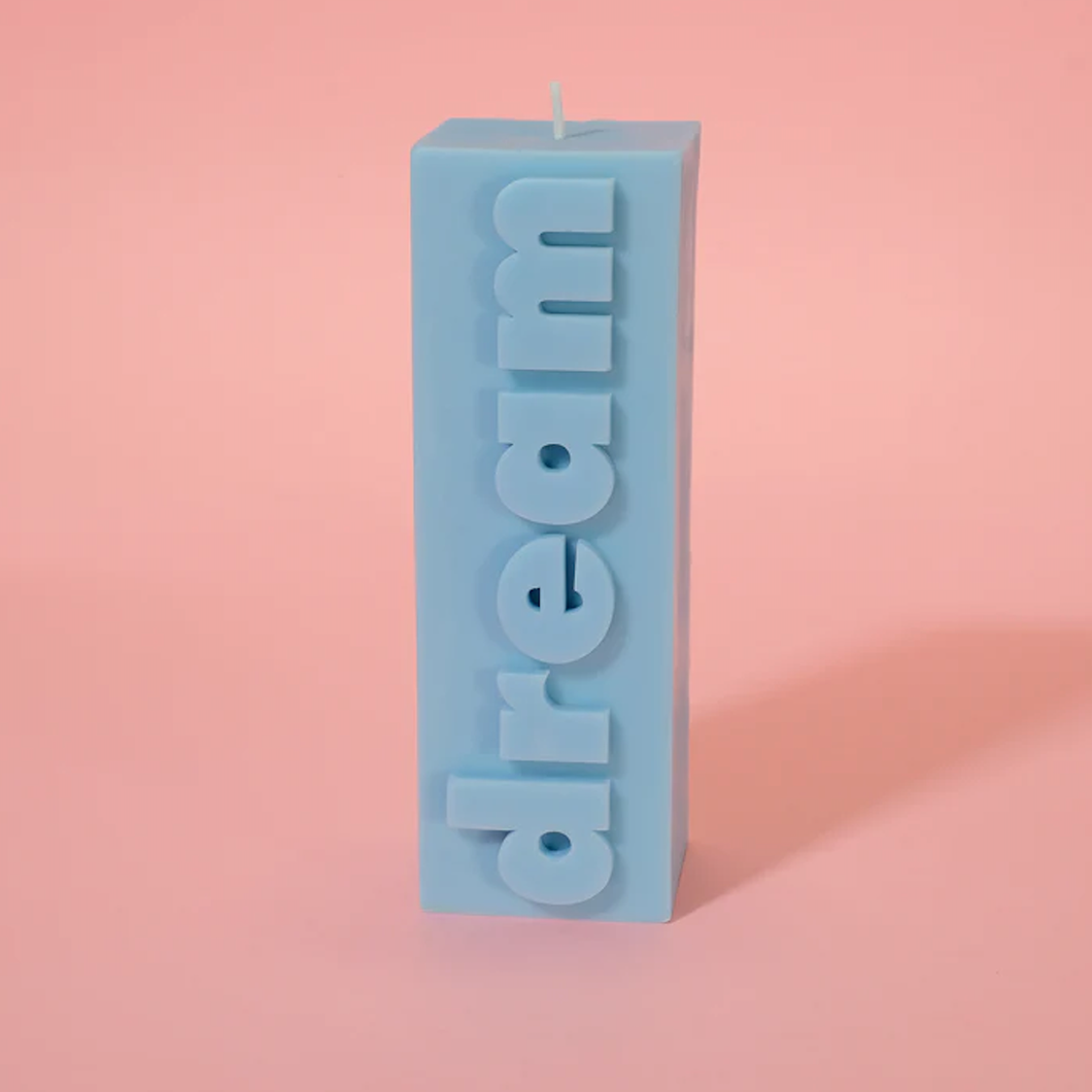 FLAMINGO CANDLES | Dream Block Pillar Candle | Blue - LONDØNWORKS