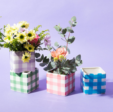 Load image into Gallery viewer, S &amp; B | Gingham Planter | Blue - LONDØNWORKS