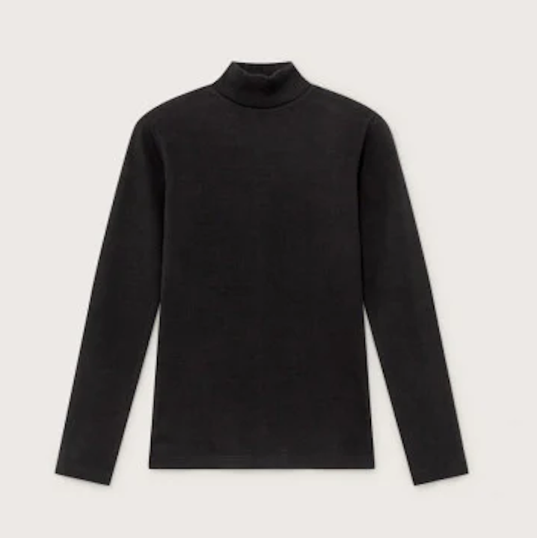 THINKING MU | Aine Rib Long Sleeved Top | Black - LONDØNWORKS