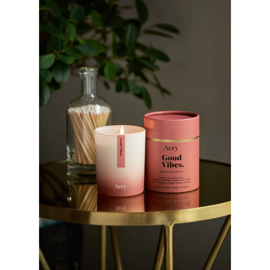 AERY Good Vibes Scented Candle Ginger, Rhubarb and Vanilla