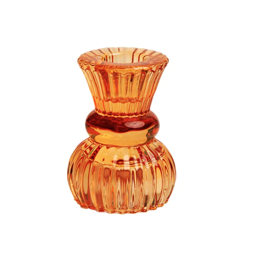 TALKING TABLES | Glass Candle Holder Small | Orange - LONDØNWORKS