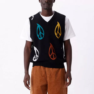 OBEY | Peaced Sweater Vest | Black Multi - LONDØNWORKS