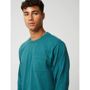 BHODE | Heavyweight Organic Long Sleeve T-shirt  | Deep Teal Green - LONDØNWORKS