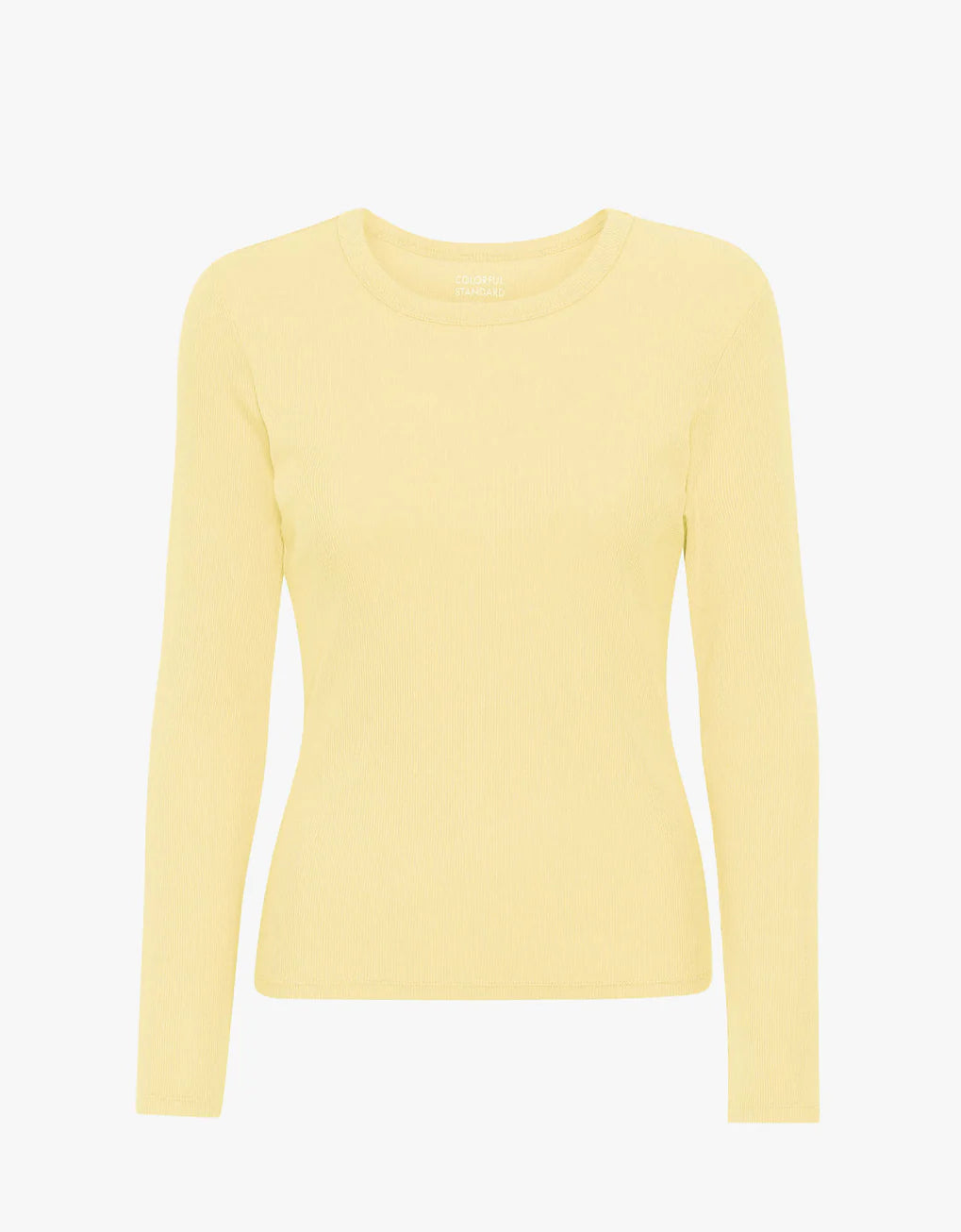 COLORFUL STANDARD Women Organic Rib Long Sleeve T Shirt Soft Yellow