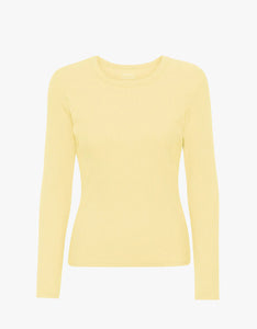 COLORFUL STANDARD | Women Organic Rib Long Sleeve T Shirt | Soft Yellow - LONDØNWORKS