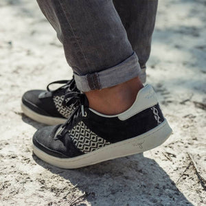 N'GO | Suede Sneakers Da Dia | Black & White - LONDØNWORKS