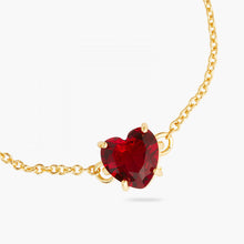 Load image into Gallery viewer, LES NEREIDES | Diamante Heart Fine Bracelet | Garnet Red - LONDØNWORKS