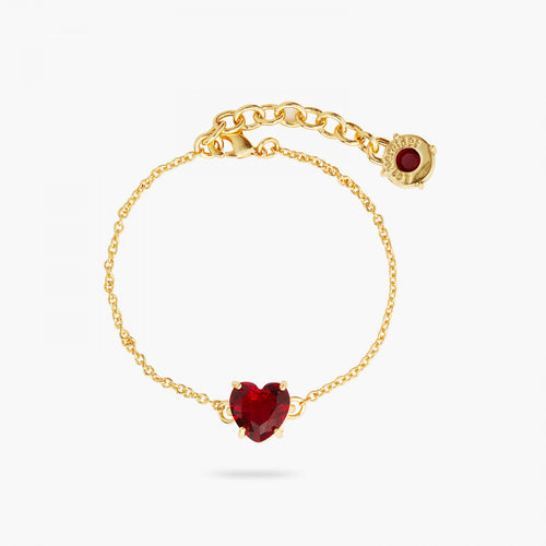 LES NEREIDES | Diamante Heart Fine Bracelet | Garnet Red - LONDØNWORKS