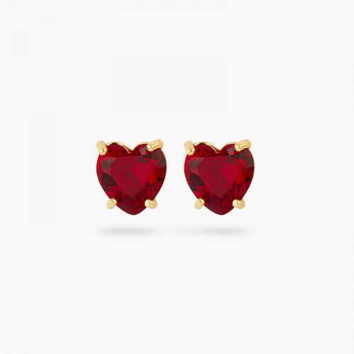 LES NEREIDES | Diamante Heart Earrings | Garnet Red - LONDØNWORKS