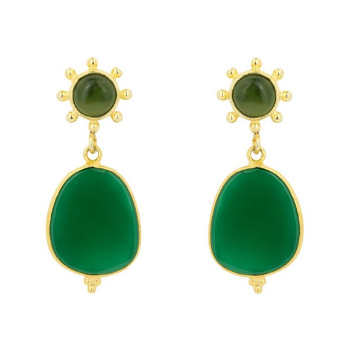 ASHIANA | Sage Earrings | Green & Gold - LONDØNWORKS