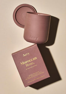 AERY | Moroccan Rose Scented Candle | Aubergine Clay - LONDØNWORKS