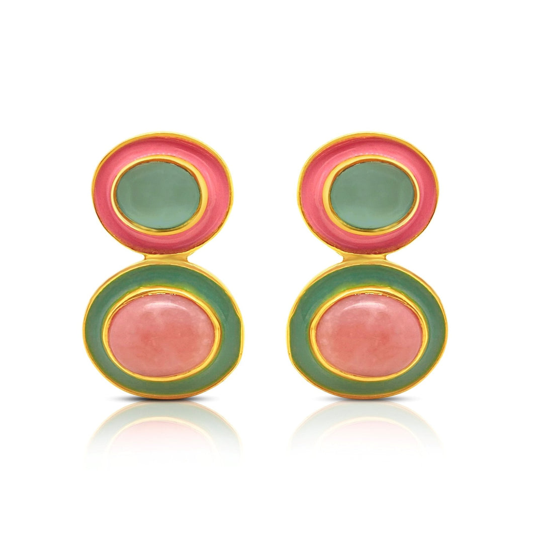 GEM BAZAAR | Pink Opal Bon Bons Earrings - LONDØNWORKS
