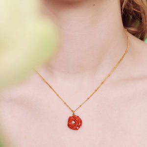 LES NEREIDES | Red Rose Pendant Necklace - LONDØNWORKS