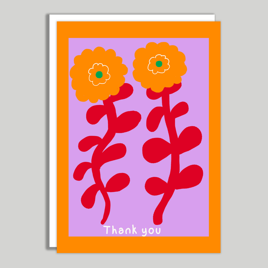 LONDONWORKS | Thank You Abstract Flowers | Card - LONDØNWORKS